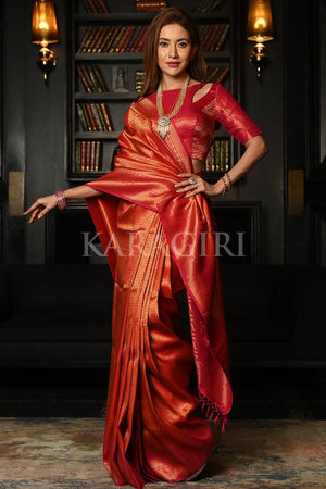 Ruby Red Kanjivaram Saree