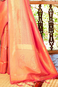 Kanjivaram Saree Salmon Orange Zari Woven Kanjivaram Saree saree online