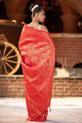 Kanjivaram Saree Scarlet Red Kanjivaram Saree saree online