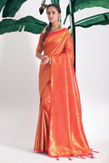 red kanjivaram saree