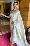 SWARDA THIGALE in Golden Kanjivaram Saree