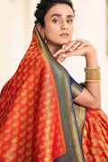 orange kanjivaram saree 