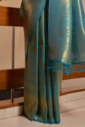 Kanjivaram Saree Teal Blue Kanjivaram Saree saree online