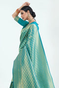 blue kanjivaram saree