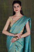 Kanjivaram Saree Teal Blue Kanjivaram Saree saree online