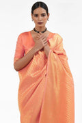 orange kanjivaram saree