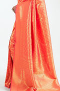 Tomato Orange Kanjivaram Saree