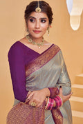 Trout Grey Kanjivaram Saree