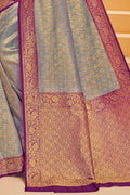 Trout Grey Kanjivaram Saree