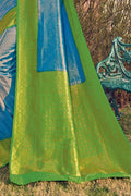 Turquoise Blue Kanjivaram Saree