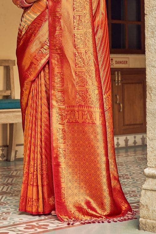 Kanjivaram Saree Vermilion Red Kanjivaram Saree saree online