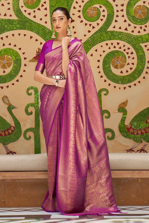 Violet Purple Kanjivaram Saree