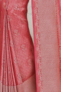 Kanjivaram Saree Watermelon Pink Woven Pastel Kanjivaram Saree - Special Wedding Edition saree online