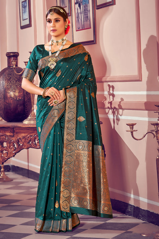 Rama Green Banarasi Saree