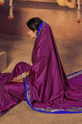 purple khan saree