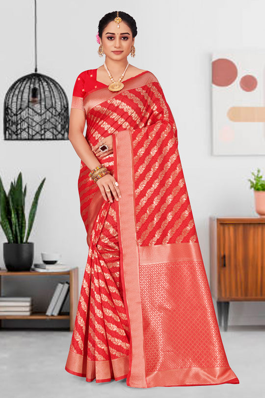 Tart Red Patola Silk Saree