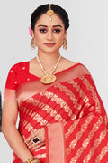 Tart Red Patola Silk Saree