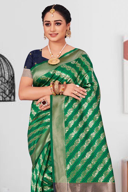 Emerald Green Patola Silk Saree