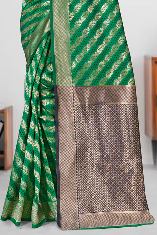 Emerald Green Patola Silk Saree