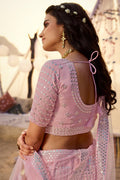 Ballet Pink Organza Designer Lehenga