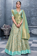 Lehenga Beautiful Turquoise Green Lehenga saree online