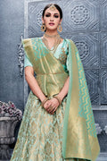 Lehenga Beautiful Turquoise Green Lehenga saree online