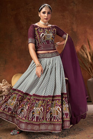 Boysenberry Purple Lehenga