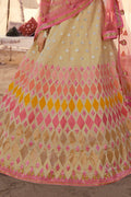 Buff Beige Organza Designer Lehenga