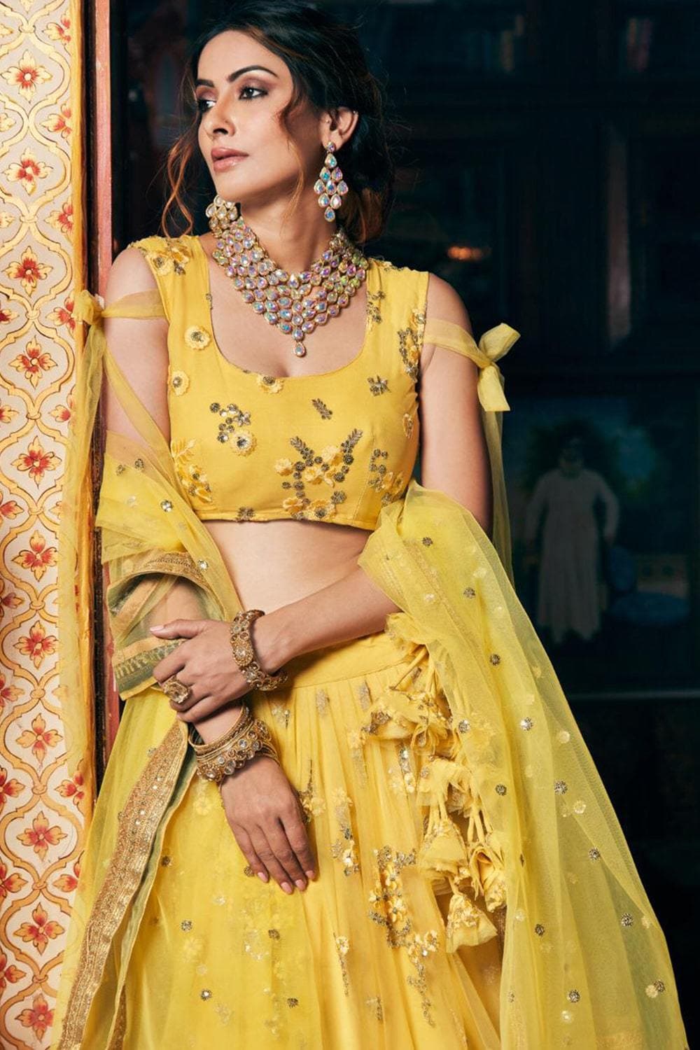 Buy Latest Designer Bridal Net Yellow Lehenga Choli For Haldi Online –  TheDesignerSaree