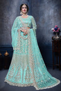 Cadet Blue Moti Work Lehenga