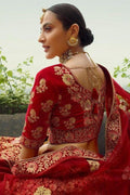 Carmine Red Zari Work Lehenga