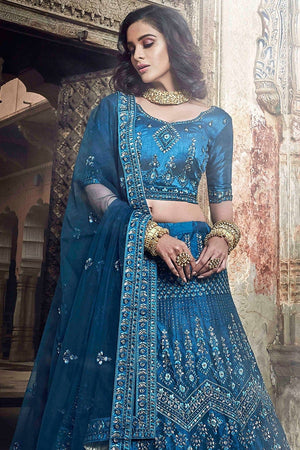 Cerulean Blue Designer Lehenga Choli