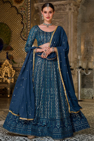 blue lehenga choli