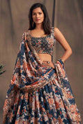 blue lehenga choli