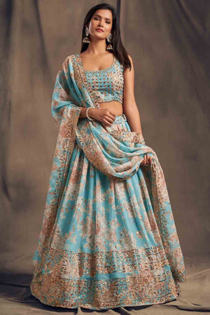 Baby Blue Lehenga Choli