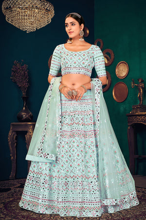 Baby Blue Lehenga Choli