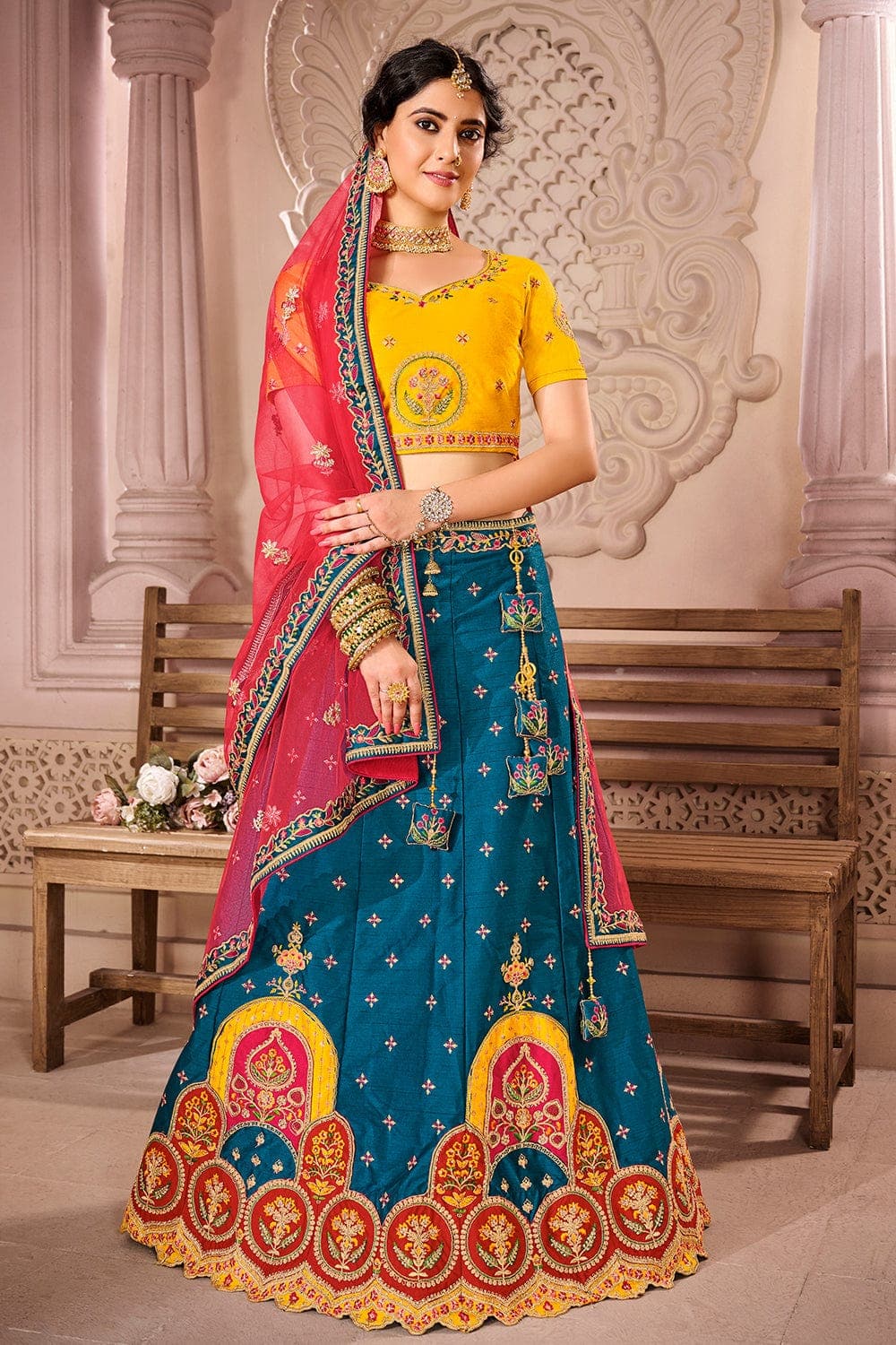Sky Blue Lehenga For Women•Lehengas • Raimentz