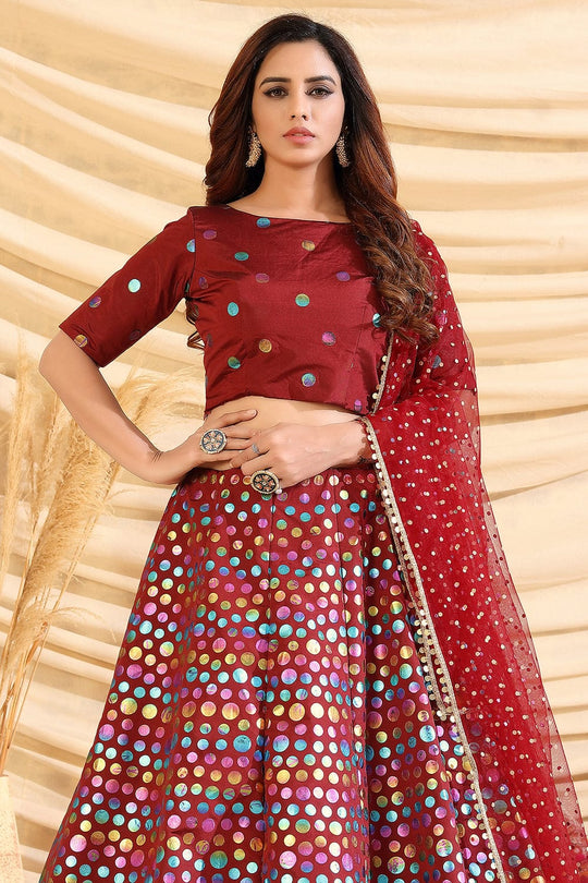 maroon lehenga choli