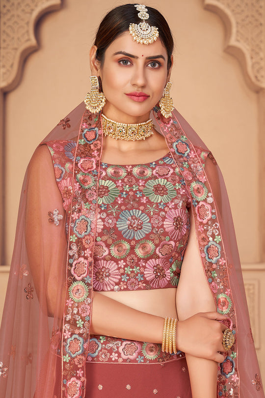 brown lehenga choli