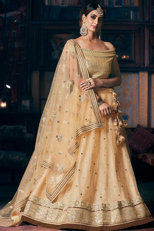 Cream Lehenga Choli