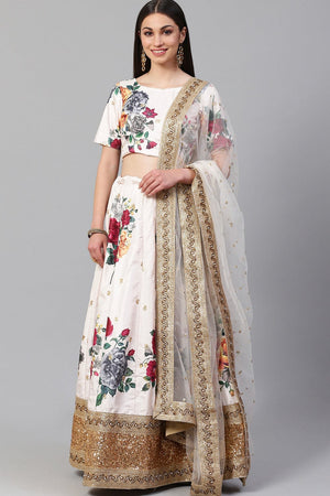 Cream Lehenga Choli