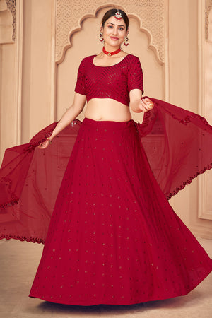 Crimson Red Lehenga Choli