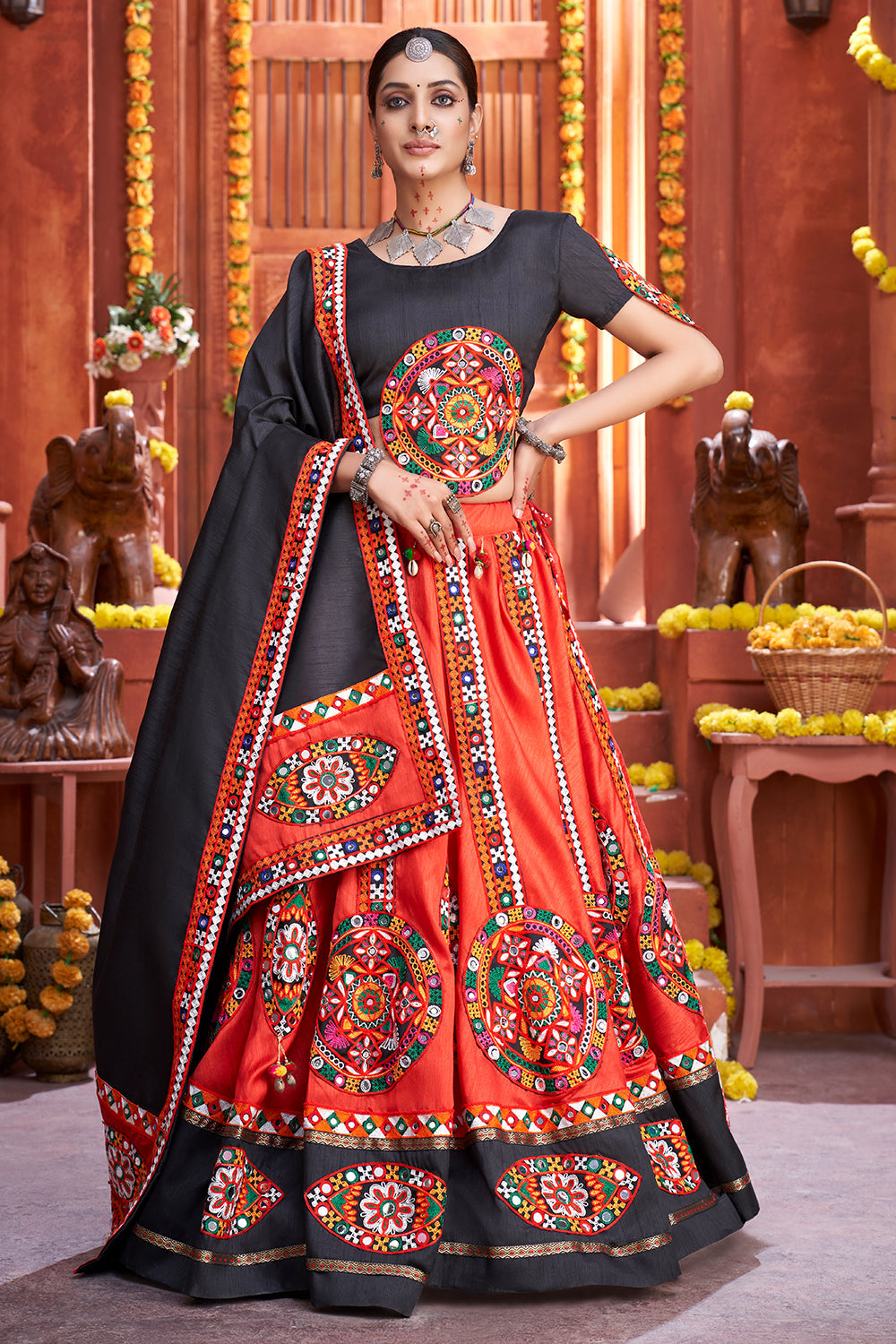 Buy Crimson Red Lehenga Choli online Karagiri