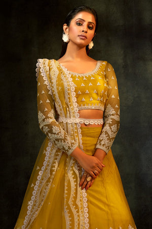 yellow lehenga choli