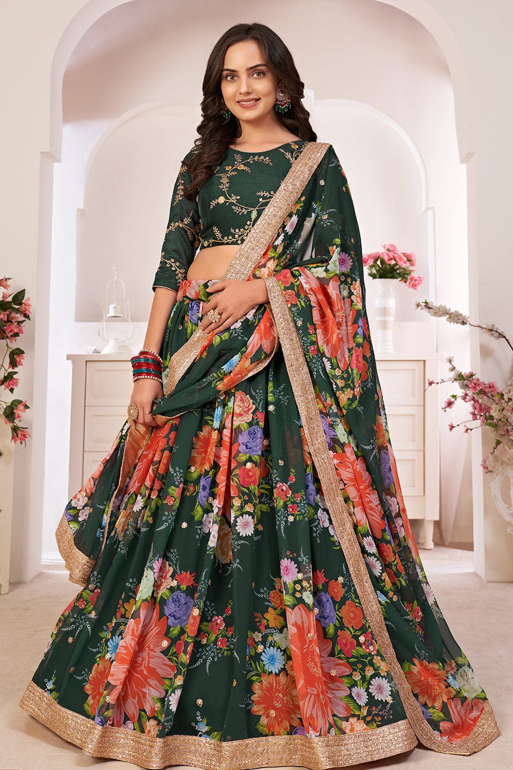 Black Color Navratri Collection Lehenga Choli :: ANOKHI FASHION