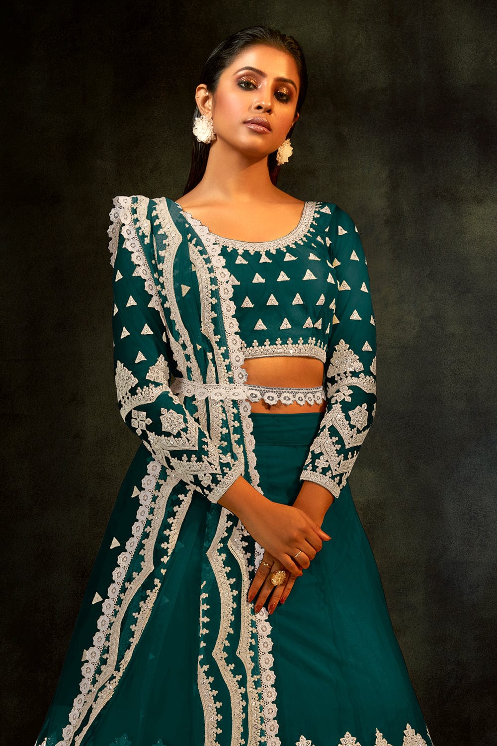 Buy French Blue Lehenga Choli online Karagiri