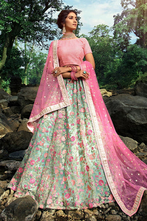 Green Pink Lehenga Choli