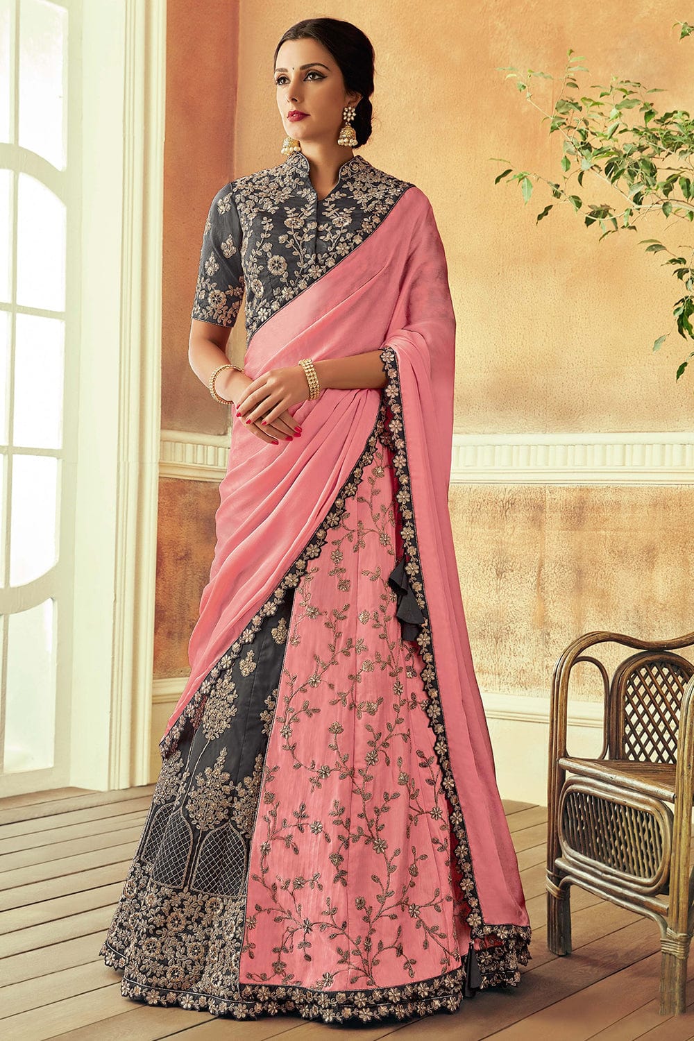 Buy Grey Designer Heavy Embroidered Lehenga Choli | Designer Lehenga Choli