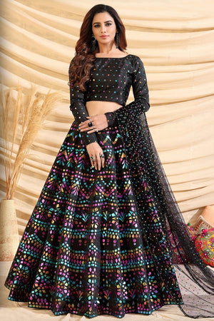 Jet Black Lehenga Choli