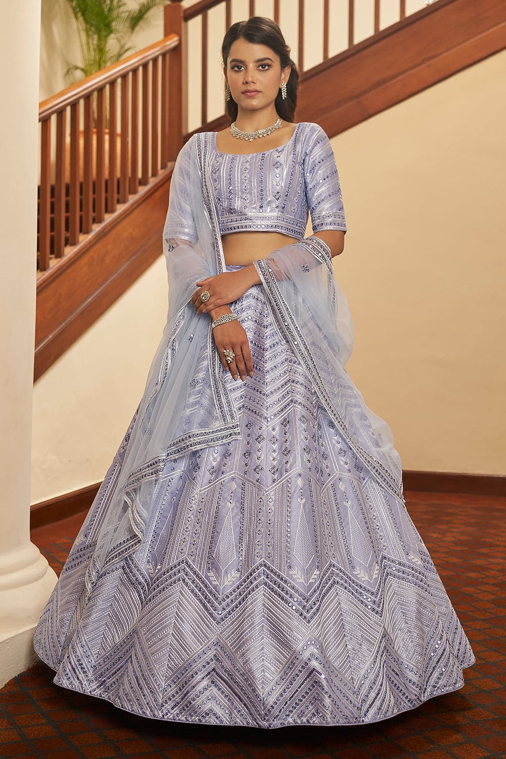 Creative Purple and Pink Colored Designer Lehenga Choli